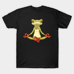 Yoga Frog Meditation - More Stretching Less Stressing T-Shirt